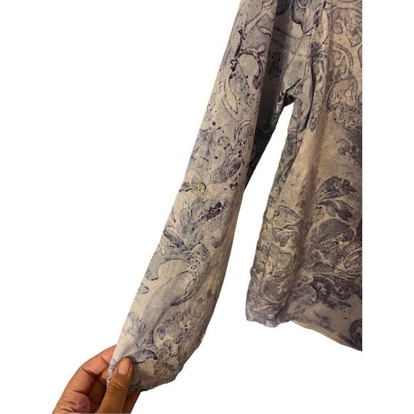 Soft Surroundings Sardinia Tencel Roll Tab Sleeve Blouse. - Picture 4 of 5